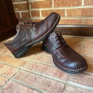 Clarks Espace Oxford Casual Shoes Mens Size 12W Brown Leather Lace Up 86235